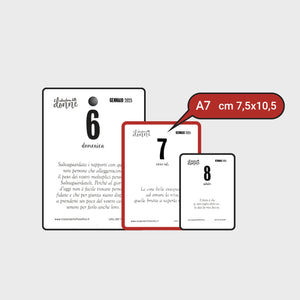 CALENDARIO DELLE DONNE 2025 - A7 MIDI 7,4 x 10,5  CM - SUPPORTO IN CARTONE E SCATOLA REGALO