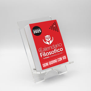 CALENDARIO FILOSOFICO 2025 - A6 PICCOLO 10 x 14 CM - CON SUPPORTO IN PLEXIGLASS TRASPARENTE