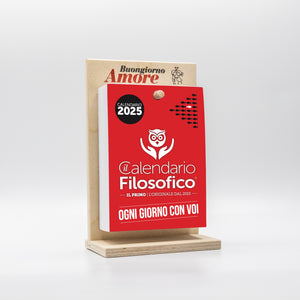 CALENDARIO FILOSOFICO 2025 - A6 PICCOLO 10 x 14 CM - CON SUPPORTO IN LEGNO SERIGRAFATO