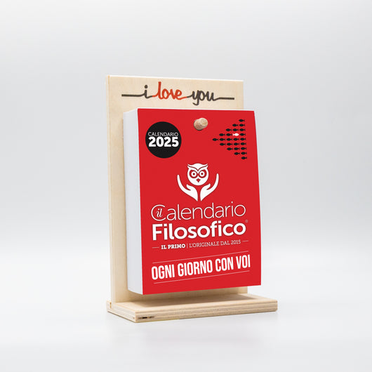 CALENDARIO FILOSOFICO 2025 - A6 PICCOLO 10 x 14 CM - CON SUPPORTO IN LEGNO SERIGRAFATO