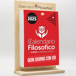 CALENDARIO FILOSOFICO 2025 - A4 GRANDE 21x30 CM - CON SUPPORTO IN LEGNO